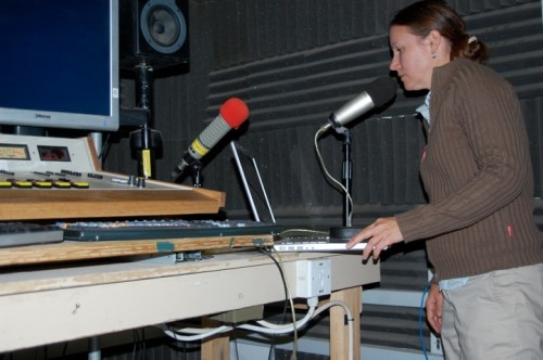 Recording voiceover for multimedia piece, Baghdad, Iraq, December 2010. Photo Credit: Jackie Spinner
