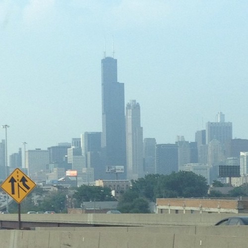 View of the Chicago skyline on my drive back. Don't worry I was sitting in traffic when I took this picture.