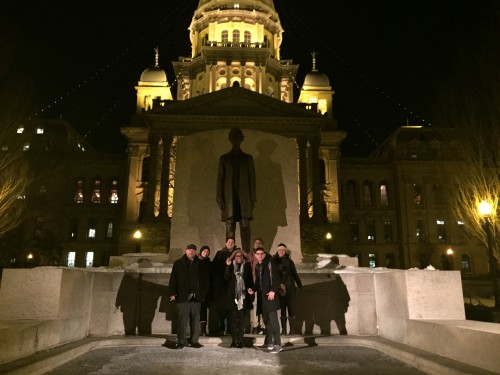 Journalism MA Class of  2016 outside of Illinois State Capitol Building. 