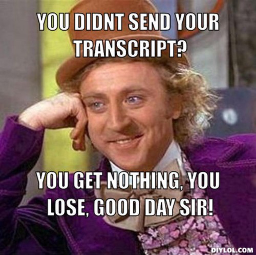 Don't forget, your official transcript is important!