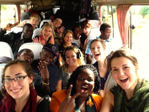 Bus drive to Kibera, Kenya, in our typical van! 