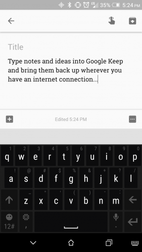 This is a screenshot of Google Keep from my phone.